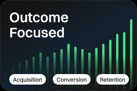 Outcome focused: acquisition, conversion, retention